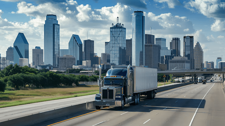Moving truck on an Australian highway representing interstate moving Australia